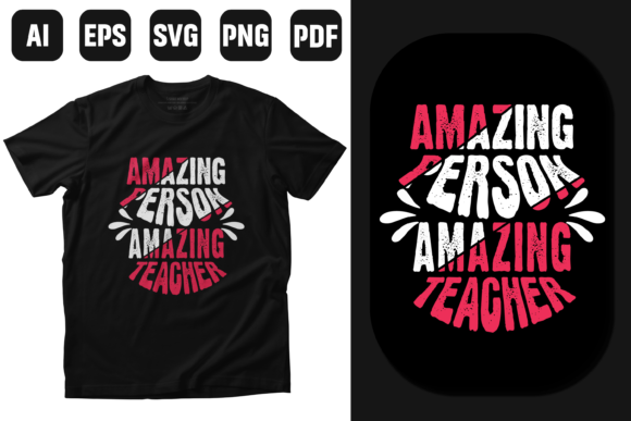 Amazing Teacher T-shirt Design: A Fresh Graphic for Print Templates and Branding Projects