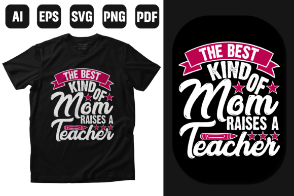Best Mom Teacher T-shirt Design – A Versatile Graphic for Local Branding & Print Templates