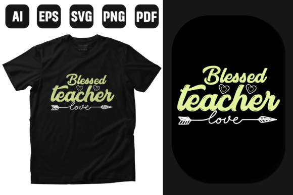 Blessed Teacher Typography T-shirt: A Free Graphic for Content Publishers
