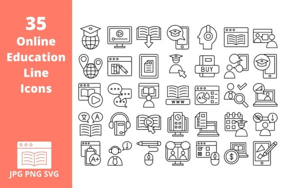 Education Icon Set 35 Line Icons Review
