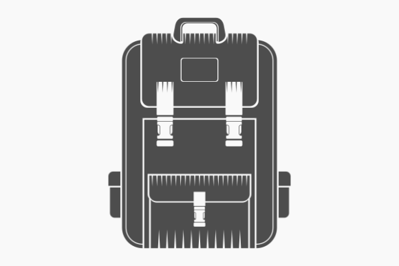Flat Monochrome Style School Backpack – A Clean Editorial Illustration for Education and Lifestyle Content