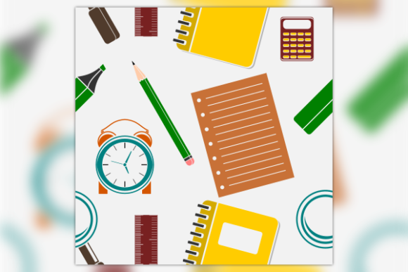 School Equipment Seamless Pattern: Graphics & Patterns