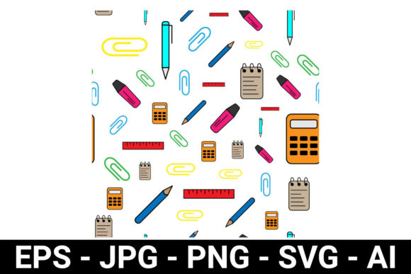Stationery Seamless Pattern: A Versatile Graphic for Crafting & Business Branding