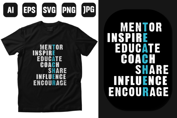 Teacher Typography Quotes T-shirt Design: A Fresh Graphic for Print Templates and Branding
