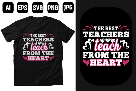 The Best Teachers T-shirt Design: A Versatile Graphic for Print Templates and Marketing Visuals