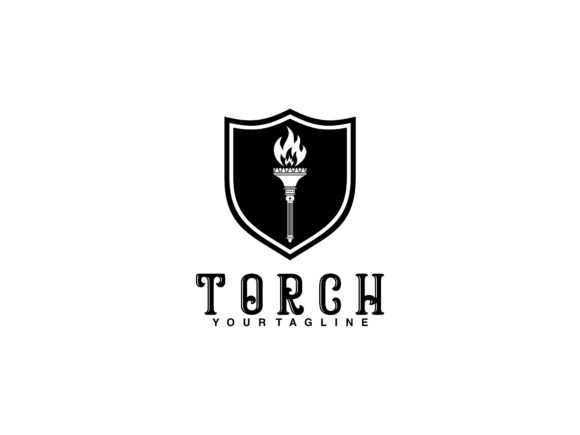 Torch Shield Logo: A Bold Graphic Design Asset for Logos & Editorial Branding